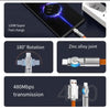 120W 6A Super Fast Charge Cable 180° Rotating Mobile game Type-C Charger